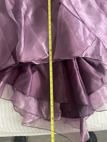 Gunne Sax VTG Y2K Sparkle Maxi Prom Dress Asymmetrical Train Floral Fairy Sz 13 - Picture 16 of 18