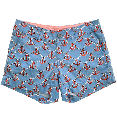 Lilly Pulitzer Callahan 5'' Inseam Shorts sz 0 Anchors Away Nautical Womens