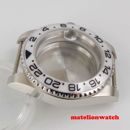 Steel 40mm Mens Watch Case parts sapphire glass Fit for NH35 NH35A ceramic bezel - Picture 27 of 44