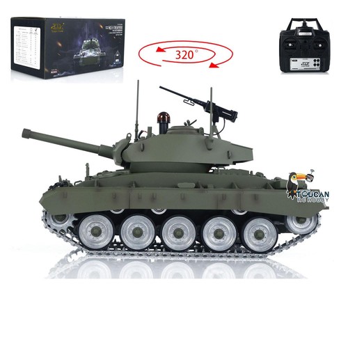 Tongde 1/16 RC Tank M24 Chaffee Infrared Upgraded Wheels Barrel Recoil Motor 320 - Picture 2 of 12