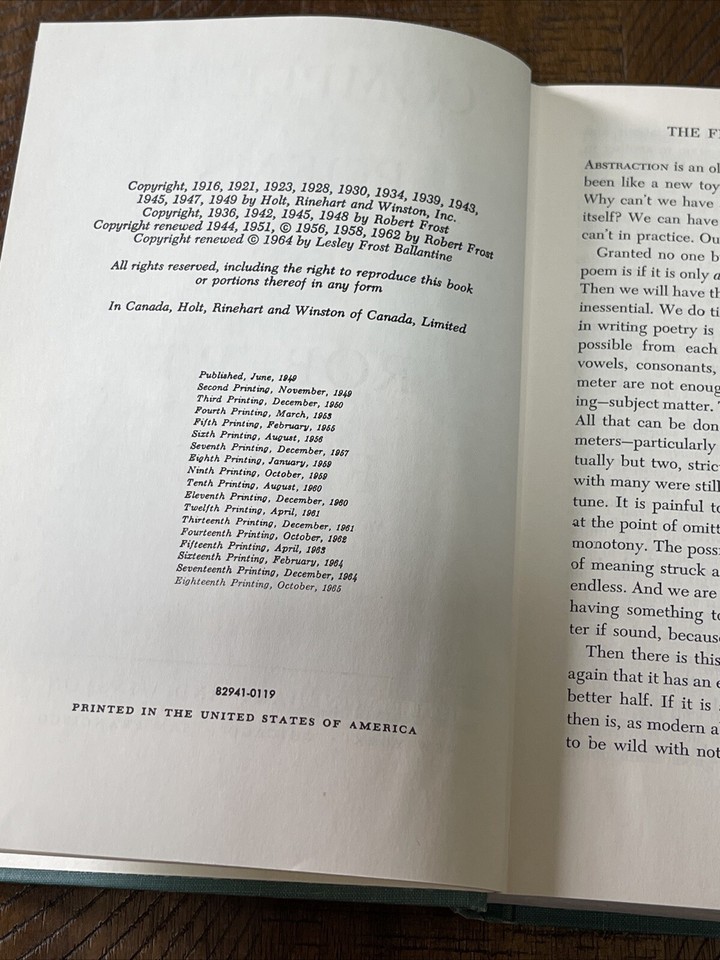 Complete Poems of Robert Frost (1949, HC) Holt, Rinehart and Winston eBay