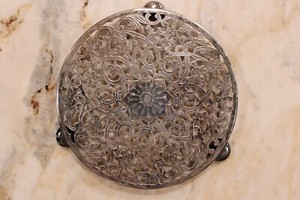 Vintage 6" Round Silver Plate Trivet I.F.S. England