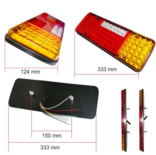 PAR DE LUCES LED INDICADORAS 24V PARADA TRASERA 98 FAROS ANTINIEBLA REMOLQUE CAMIÓN VOLQUETE FURGONETA - Imagen 2 de 7