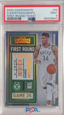 GIANNIS ANTETOKOUNMPO 2020-21 CONTENDERS 1ST ROUND TICKET #D 50/149 PSA 9 POP 2