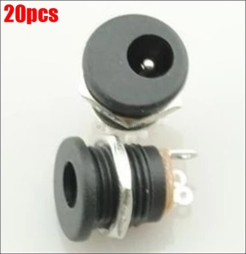 20Pcs Dc Power Jack Socket DC-022 2.1X5.5MM With Screw Nut zp - 第 1/2 張圖片