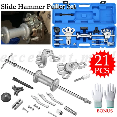 AU Slide Hammer Dent Puller Tool Kit Wrench Adapter Axle Bearing Hub Auto Set