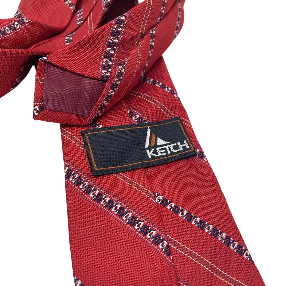 Corbata Ketch Hombre Rayas Rojas Novedad Foto 3 de 4