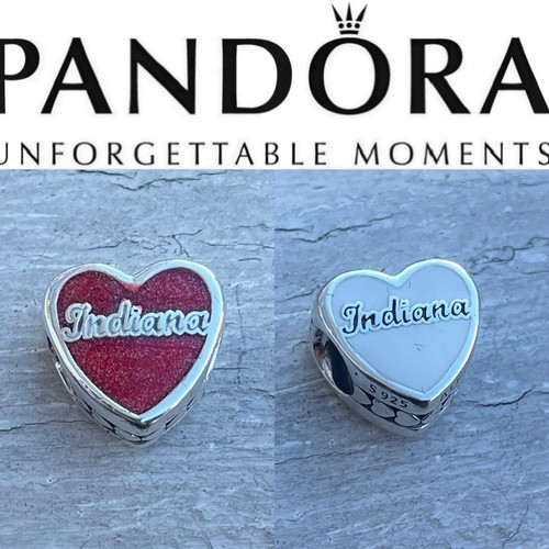 Pandora Authentic Indiana Love State Exclusive Heart Charm RARE