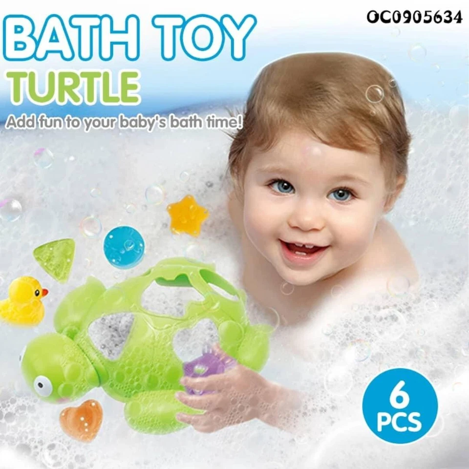 Juguete clasificador de forma de bebé tortuga con 6 bloques de colores, rompecabezas clasificador y a juego Foto 2 de 4