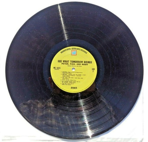 Peter Paul & Mary: See What Tomorrow Brings 1968 "W7" Reissue Pitman Pressing VG - Picture 11 of 12