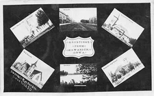 H47/ Howarden Iowa RPPC Postcard 1910 6View Main St  Church School