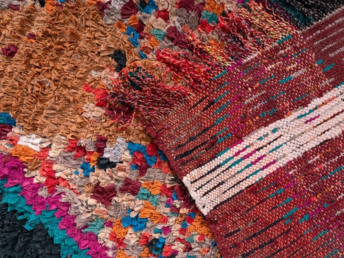 2x7 Moroccan Handmade Vintage Boucherouite Cotton Area Rug Berber Rag Rug - Picture 10 of 10