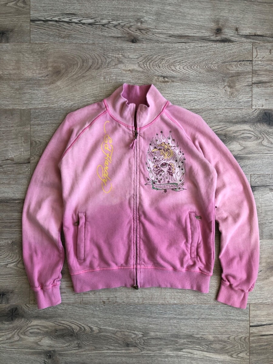 Christian audigier ピンクレディースパーカー Ed Hardy by Christian Audigier Pink Tiger Zip Up Jacket | eBay
