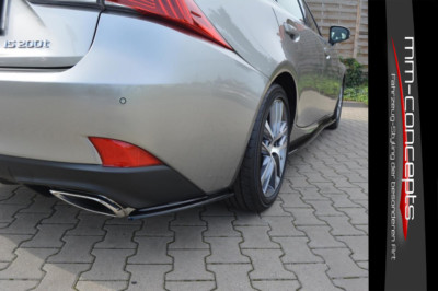 CUP Diffusor Seiten Ansatz SET SCHWARZ für Lexus IS MK3 200T Facelift Flap Heck 