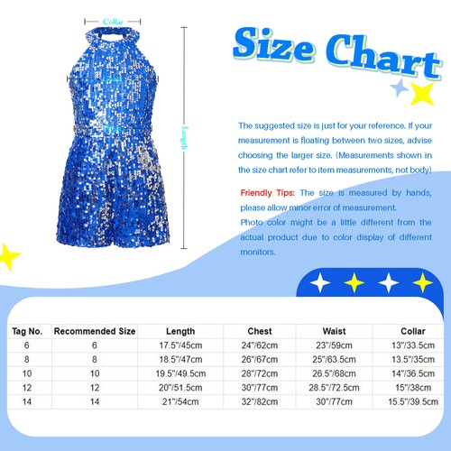 Kids Girls Jumpsuit One-Piece Dancewear Allover Sequin Romper Party Partywear - Picture 52 of 69
