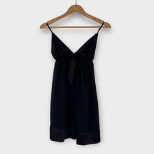 Gilligan by Gilligan  O  Malley Women  s Size Small Black Sheer Satin Trim Slip