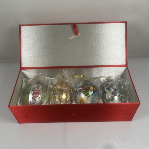 Joan Rivers Classics Faberge Inspired Christmas EGG Ornaments Set Of 4