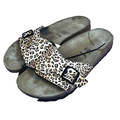 BIRKI'S Birkenstock 41 Women's Size 10 Cheetah Print Single Strap