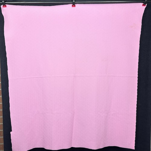 Vintage PINK Textured Knit Material Fabric Solid Retro 47" x 44" Spring Color - Picture 5 of 10