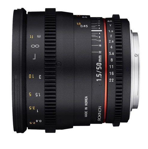 Rokinon Cine DS 50mm T1.5 Full Frame Prime Cine Lens for Canon EF- Model DS50M-C - Picture 4 of 5