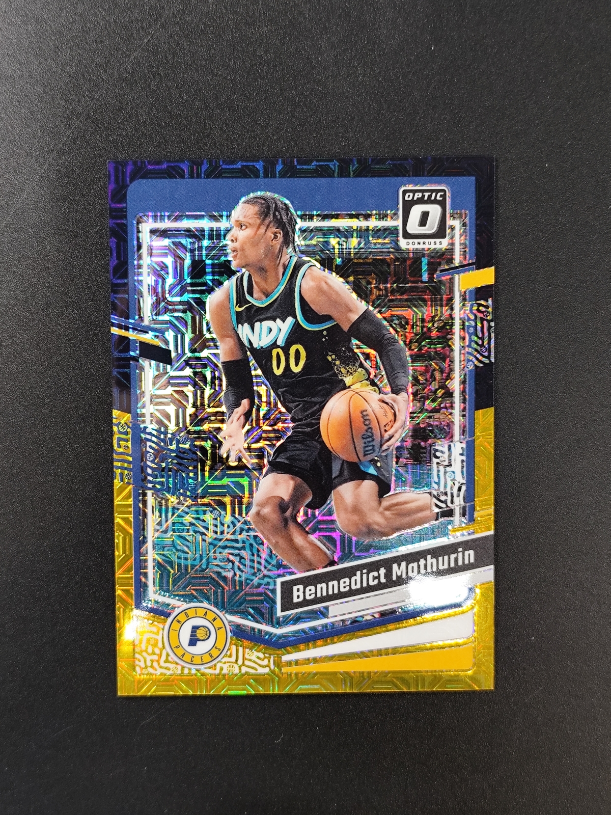 Bennedict Mathurin 2023-24 Panini Donruss Optic Mojo Black Gold Prizm /8 -JL