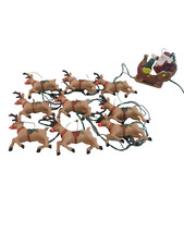 De colección 2001 GE Holiday Classics 13 LED Red Nariz Reno con Trineo de Santa ¡Funciona!