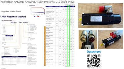 Kollmorgen AKM24D-ANB2AB01 Servomotor w/ 24V Brake (New) IP65