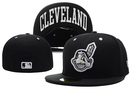 Cleveland Indians Chief Wahoo Fitted Hat Baseball Cap Trendy Flat Brim Cap - Bild 16 von 34