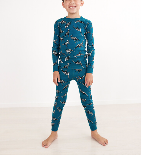 NEW Hanna Andersson Long John Halloween Dinosaur bones pajamas set 160cm US 14 - Picture 2 of 4
