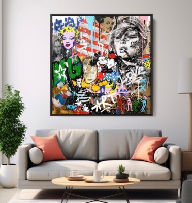 Graffiti street art collage  print Pop Art living room home Wall Decor