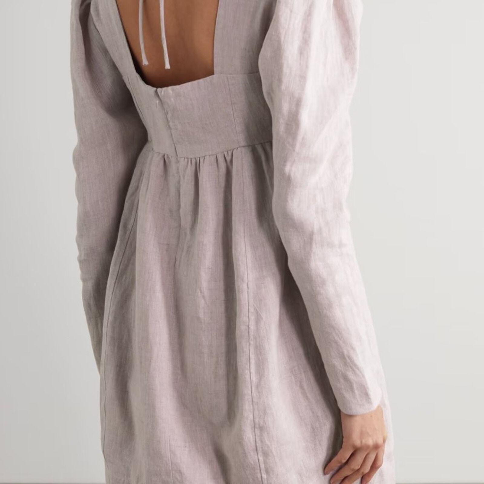 GANNI Lilac Hemp Babydoll Mini Dress image 3