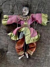 Vintage Wood Burmese Puppet Doll Zawgyi Marionettes Figure