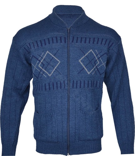 Cardigan Argyle Diamond Grandad S-4XL 