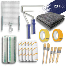 SBS® Maler - Set 23 - teilig Farbwalze Pinsel Farbbügel Farbgitter Malervlies
