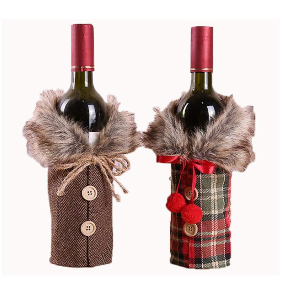 Pcs Christmas Sweater Wine Bottle Cover, Fineest Collar Button Coat  Design