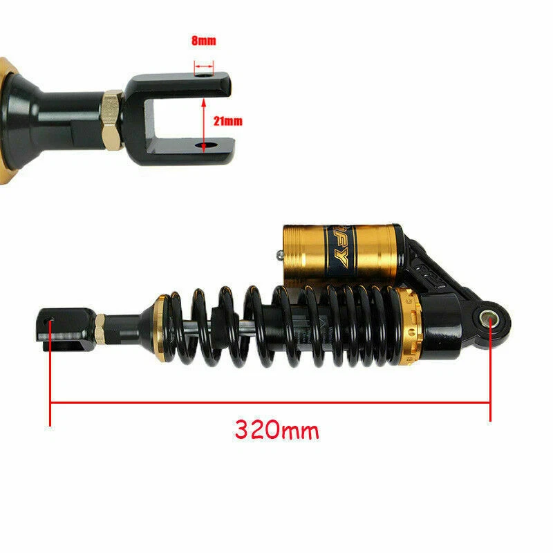 Amortiguador trasero suspensión neumática 320 mm apto para Honda CB200T Suzuki GS1000 Foto 4 de 4