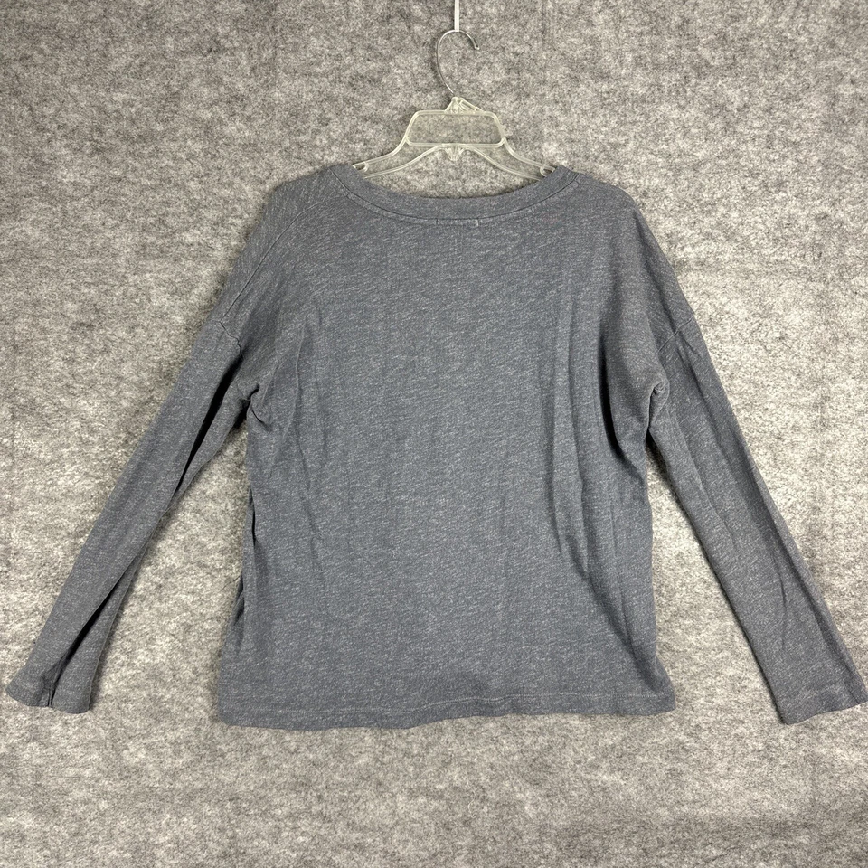 Standard James Perse Womens Top 3 Gray V Neck Long Sleeve Casual Shirt - Image 4 of 4