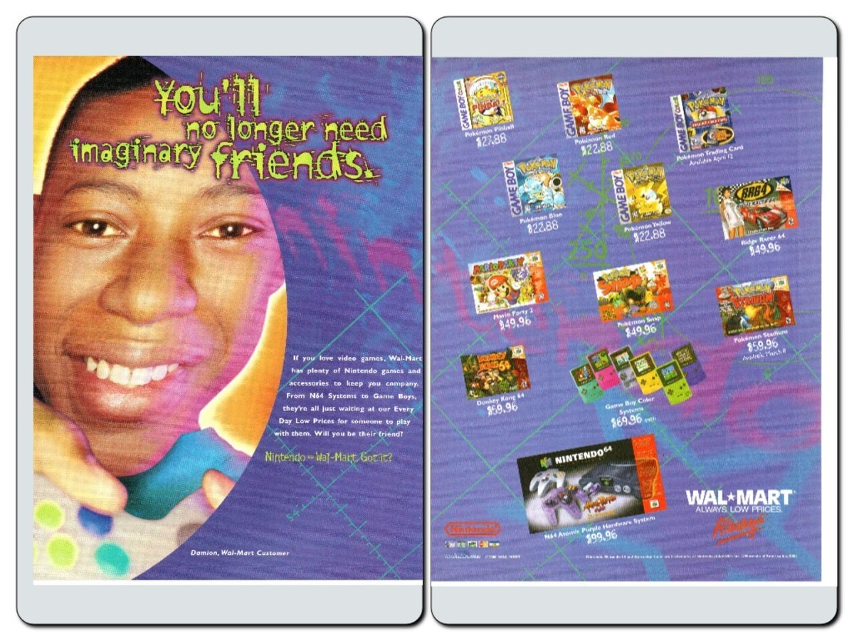 2000 WALMART NINTENDO N64 GBC 2PG Video Game PRINT AD - POKEMON