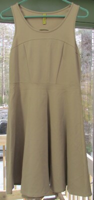 Final Touch Women's Beige Sleeveless Knee Length Shift Dress Size L