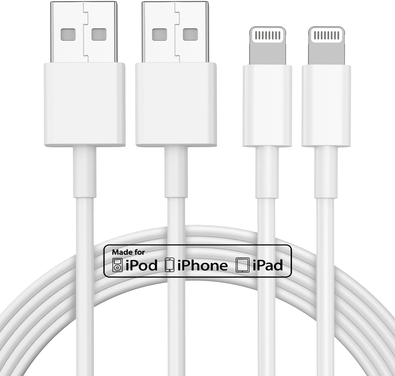 2Pack 10Ft Iphone Charger, [Apple Mfi Certified] Long Iphone Charger Cord 10 ...