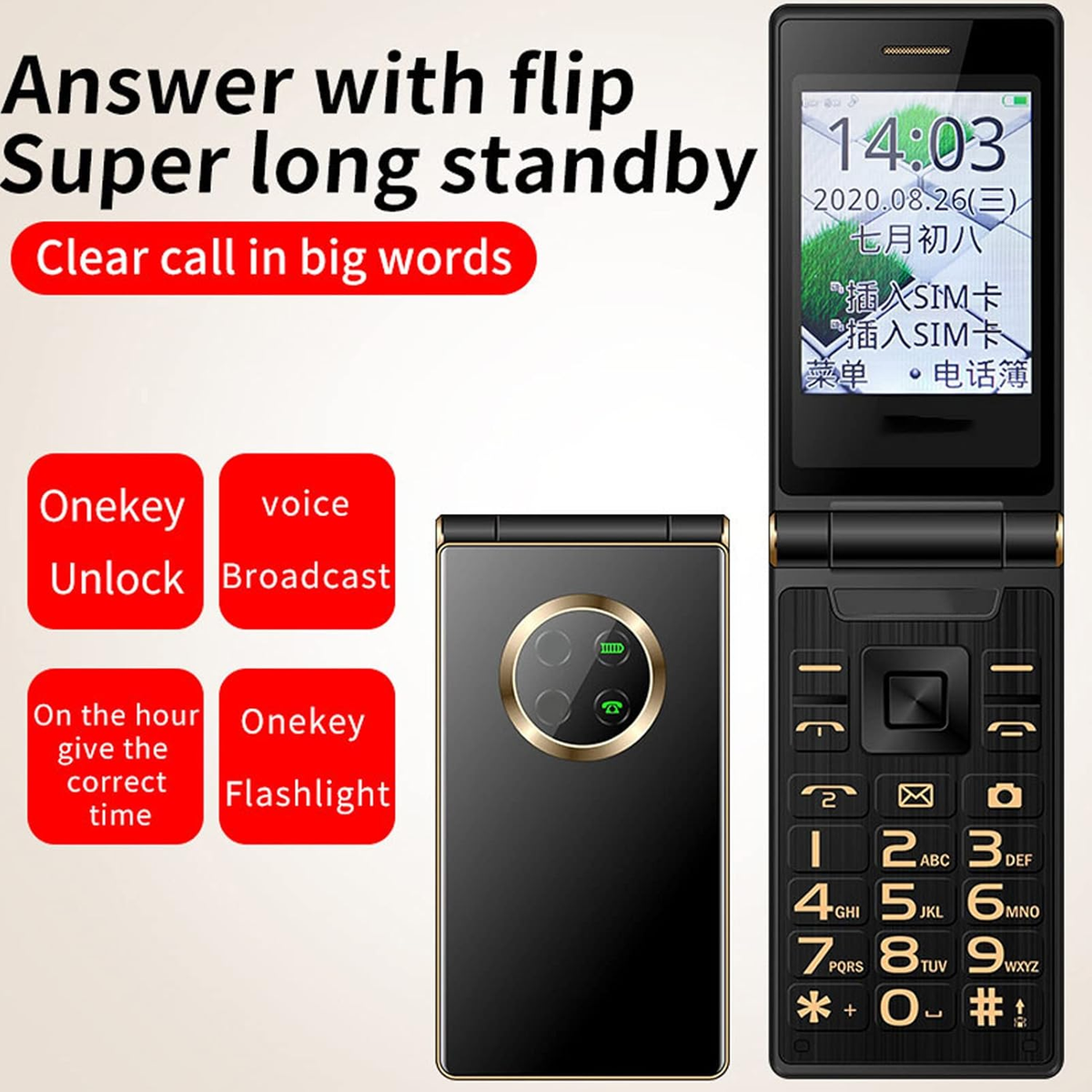 Mains Charger For UShining F200 F220 F280 Prime Big Button Flip - Foto 2