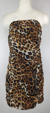 NWT Express Strapless Dress - Size 8 - Cheetah Print -Removable Matching Straps 