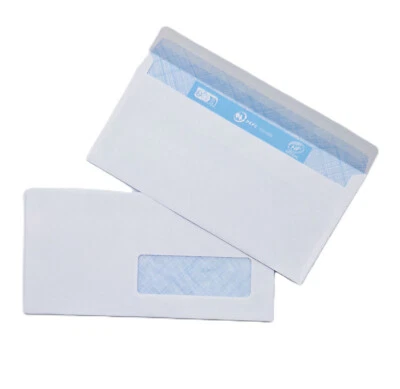 100 enveloppes DL 110 x 220 mm avec fenêtre 35 x 100 mm - Photo 1/4