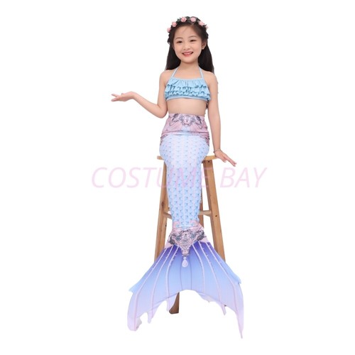 Kids Girls Mermaid Tail Swimming Costume Swimmable Monofin Swimwear Beachwear - Picture 87 of 113
