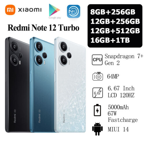 Xiaomi Redmi Note 12 Turbo 5G Snapdragon 7+ Gen 2 64MP 5000mAh 120Hz 16GB+1024GB - 第 1/13 張圖片