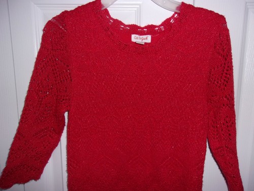 Mädchen Kleid von Cat & Jack, Gr. 7/8, nagelneu, rot gehäkelt, hübsch. - Bild 2 von 4