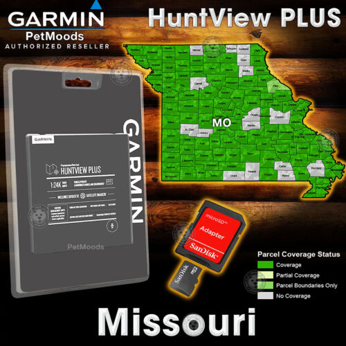 Carte Garmin HuntView PLUS MISSOURI - Imagerie satellite microSD Birdseye 24K chasse - Photo 1 sur 7