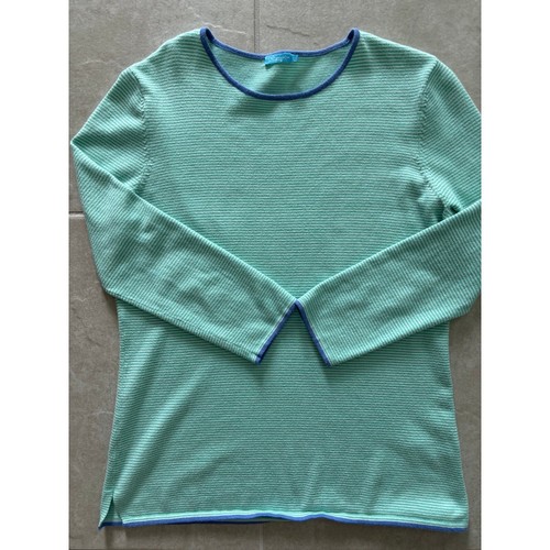 J McLaughlin Sweater Womens Small Green Blue Striped 3/4 Sleeve Coastal Preppy - Picture 3 of 10
