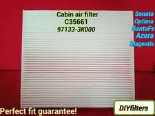 C35661 CABIN AIR FILTER SONATA, SANTA FE, AZERA, OPTIMA, MAGENTIS CF10381  P3746