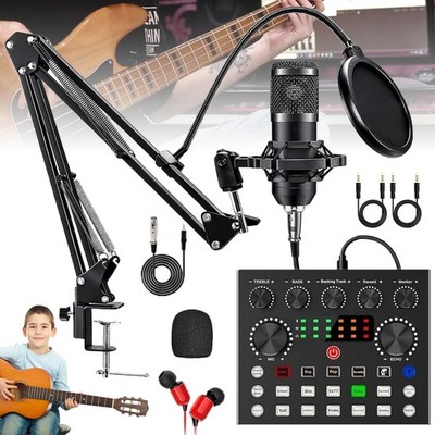 10 Soundeffekte Mikrofon Gaming-Mikrofon 4 Modi Gesangsmikrofon Aufnahmestudio